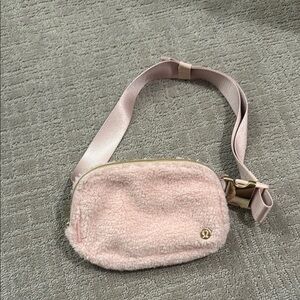Lululemon Athletica Pink Crossbody Bag with Sherpa Texture